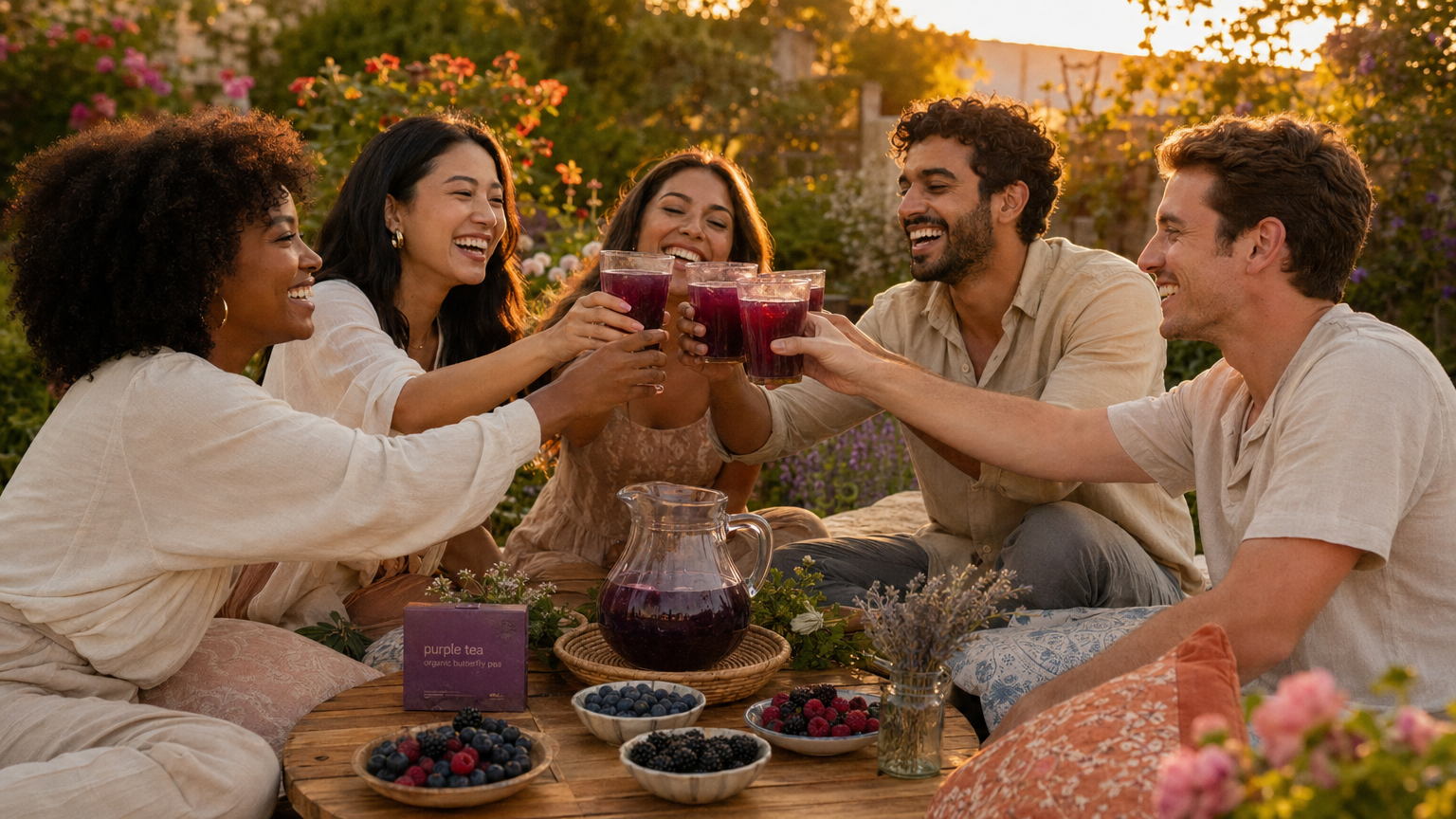 Friends enjoying V-TE DETOX tea together